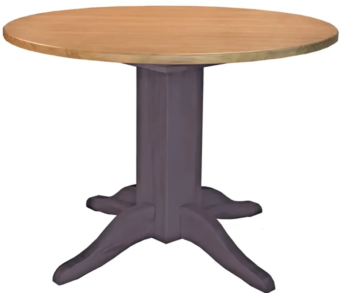 Port Townsend Round Double Drop Leaf Dining Table in Gull Gray-Seaside Pine by A-America