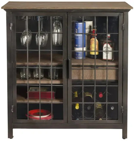 Andie Wine & Bar Cabinet in Gray by Howard Miller Clock