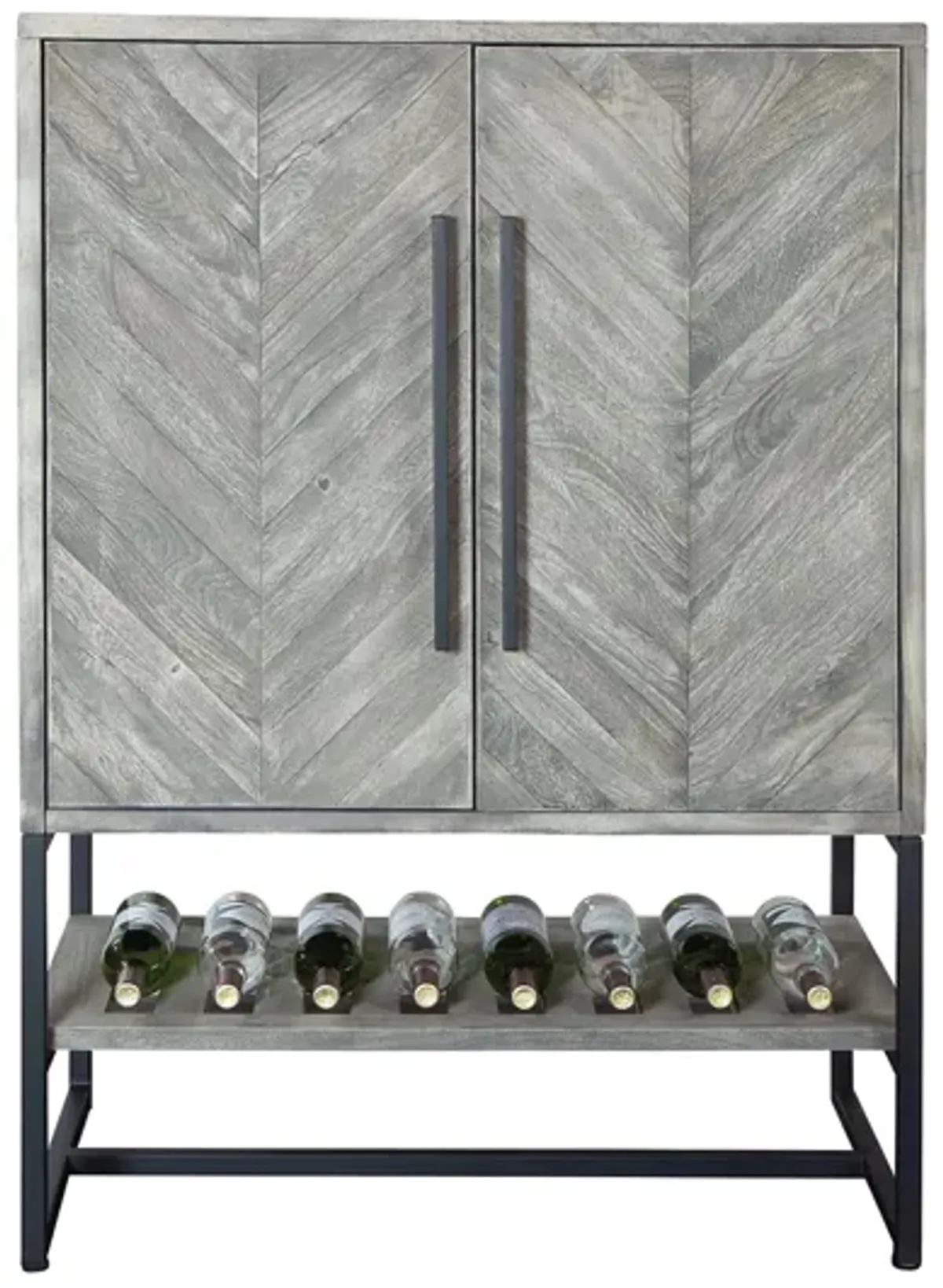 Jamaica Inn Wine Cabinet in Gray by Howard Miller Clock