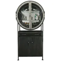 Boilermaker Wine & Bar Cabinet in Black by Howard Miller Clock