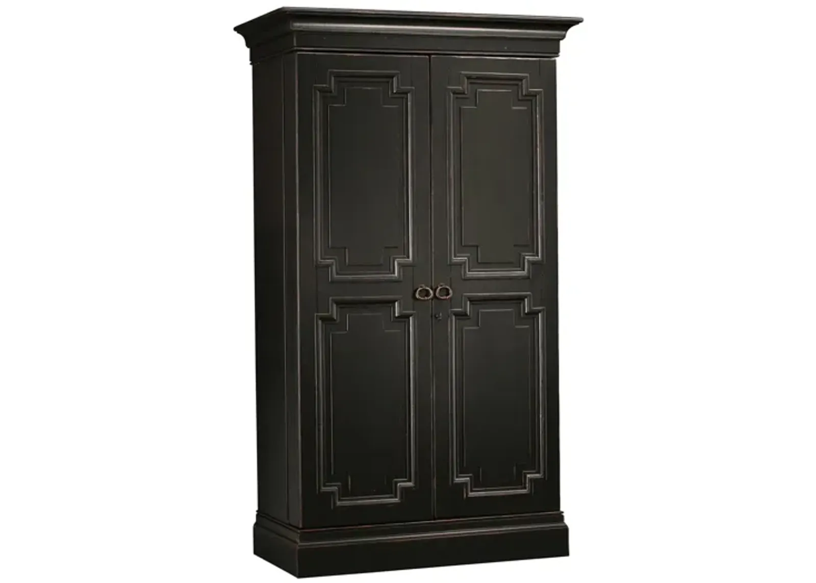 Sambuca Wine Cabinet in Worn Black (Brown Undertone) by Howard Miller Clock