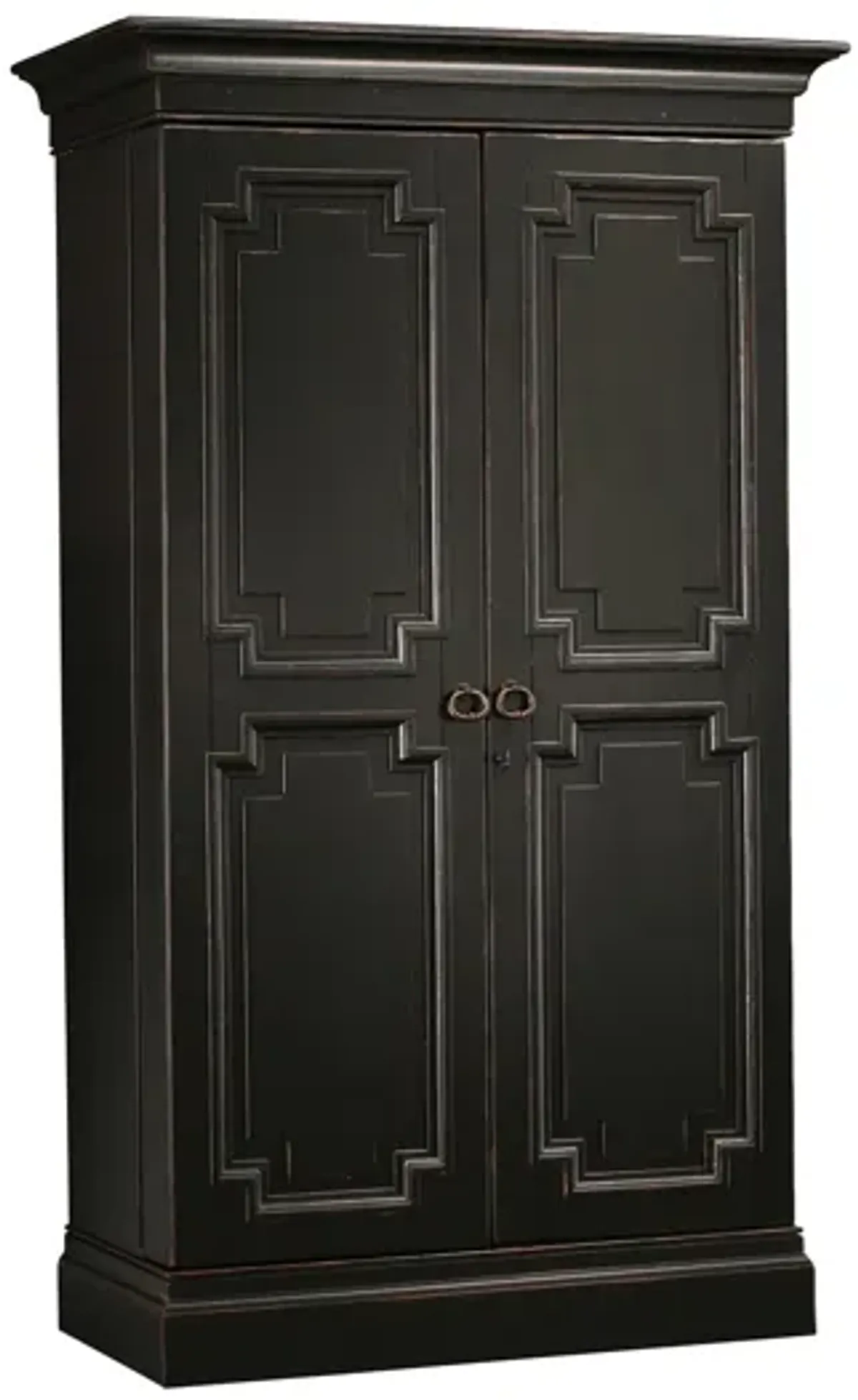 Sambuca Wine Cabinet in Worn Black (Brown Undertone) by Howard Miller Clock