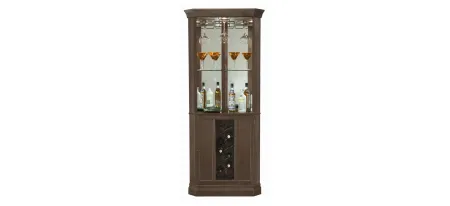 Piedmont Corner Wine Cabinet in Aged Auburn by Howard Miller Clock