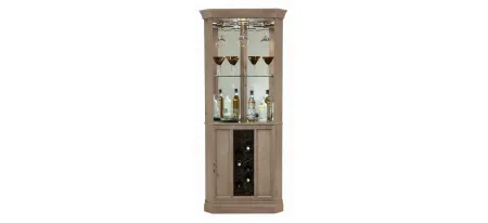 Piedmont Corner Wine Cabinet in Aged Grey by Howard Miller Clock