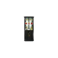 Piedmont Corner Wine Cabinet in Black Satin by Howard Miller Clock