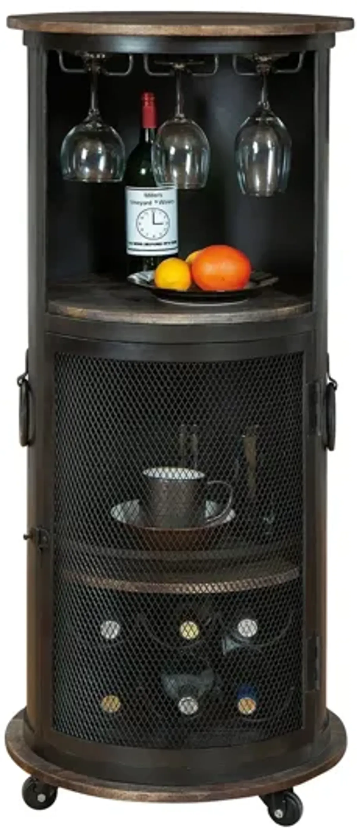 Half Pint Wine & Bar Cabinet in Black by Howard Miller Clock