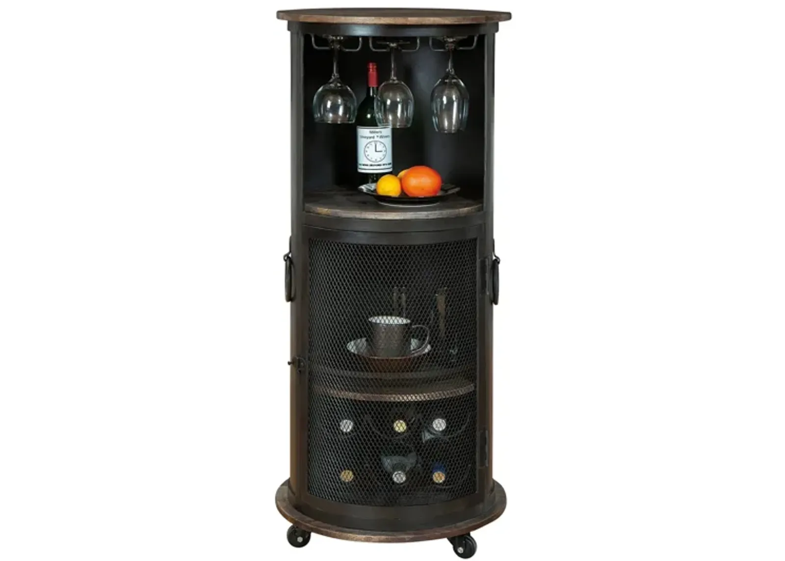 Half Pint Wine & Bar Cabinet in Black by Howard Miller Clock