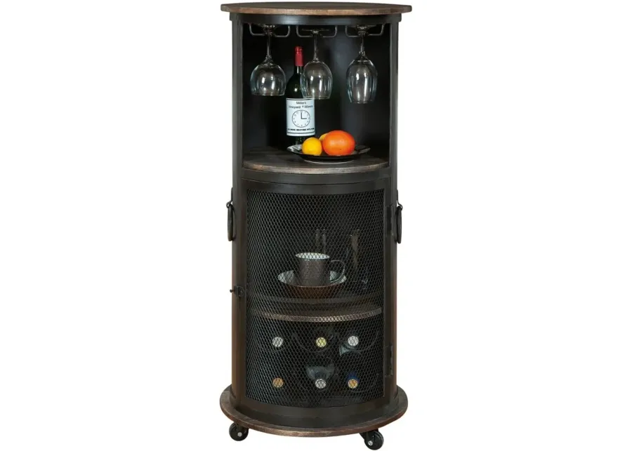 Half Pint Wine & Bar Cabinet in Black by Howard Miller Clock