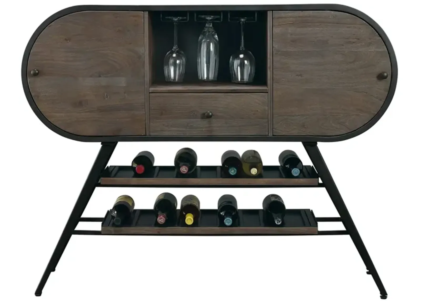 Octavia Wine & Bar Cabinet in Gray by Howard Miller Clock