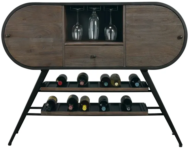 Octavia Wine & Bar Cabinet in Gray by Howard Miller Clock