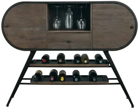 Octavia Wine & Bar Cabinet in Gray by Howard Miller Clock