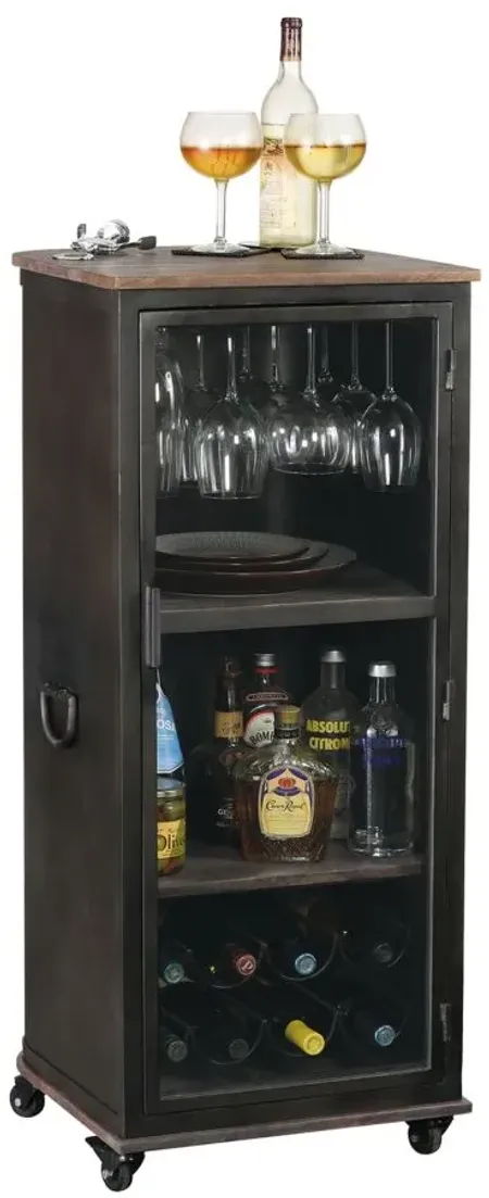 Stir Stick Wine & Bar Cabinet in Black by Howard Miller Clock