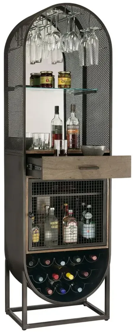 Firewater Wine & Bar Cabinet in Gray by Howard Miller Clock