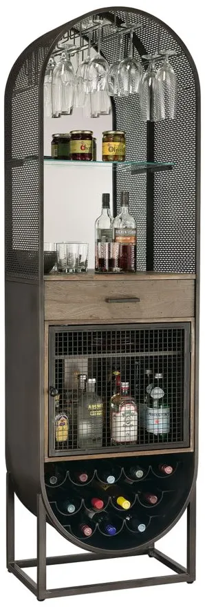 Firewater Wine & Bar Cabinet in Gray by Howard Miller Clock