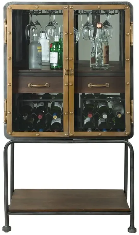 Boilermaker Wine & Bar Console in Gray by Howard Miller Clock
