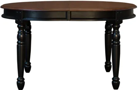 British Isles Oval Dining Table with Leaves in Oak-Black by A-America
