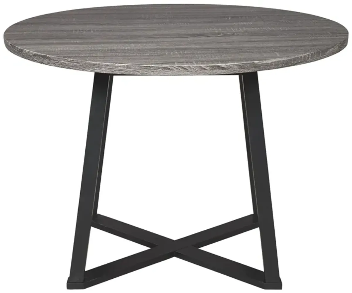 Brigham Round Dining Room Table in Gray/Black by Ashley Furniture