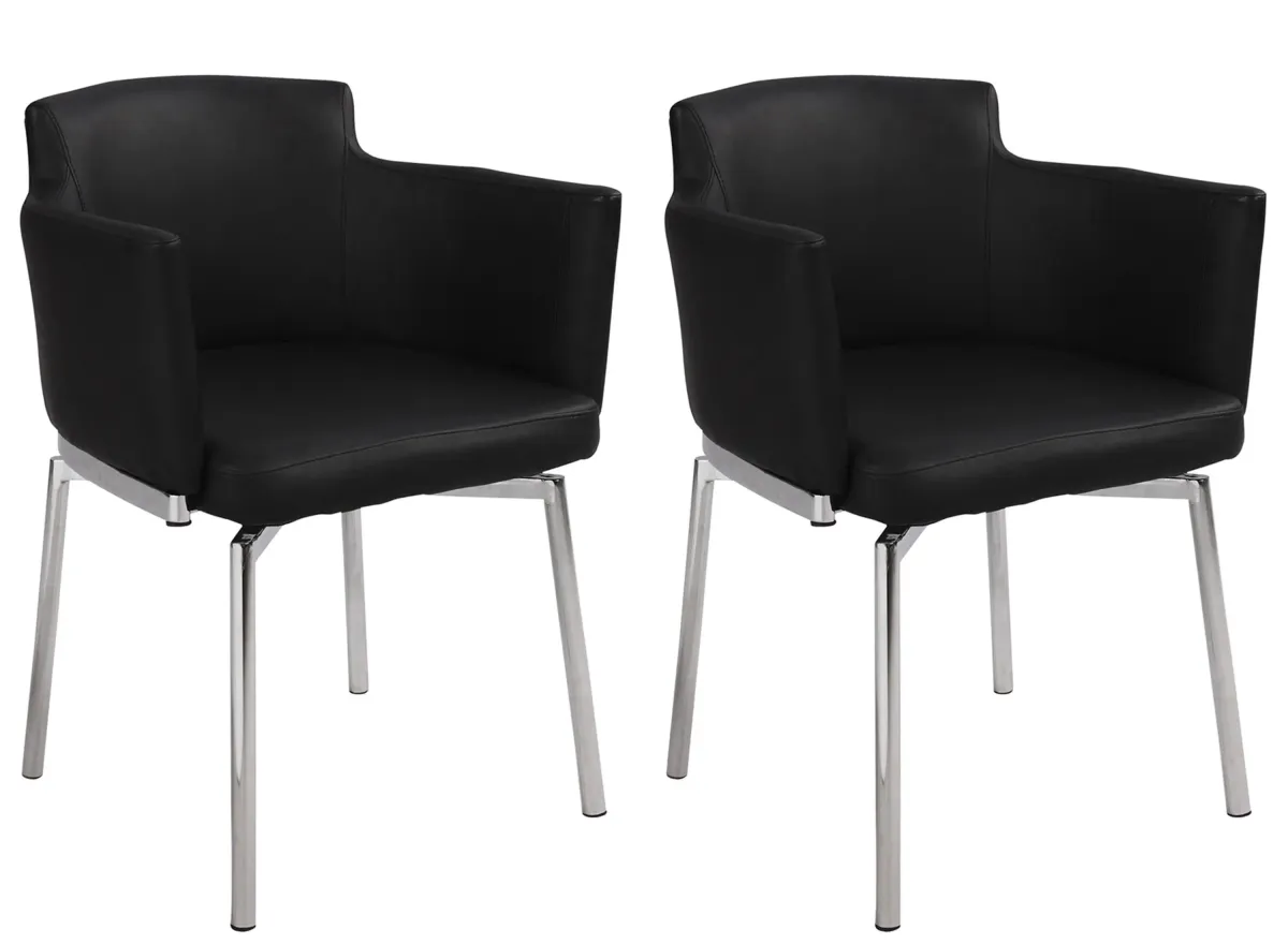 Dusty Dining Chairs - Set of 2 in Black / Chrome by Chintaly Imports