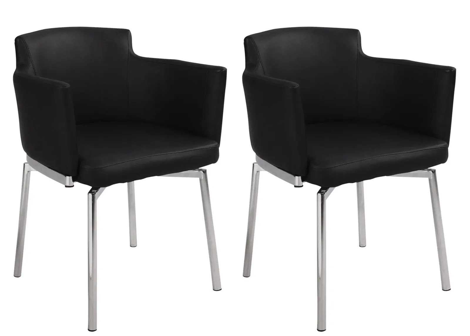 Dusty Dining Chairs - Set of 2 in Black / Chrome by Chintaly Imports