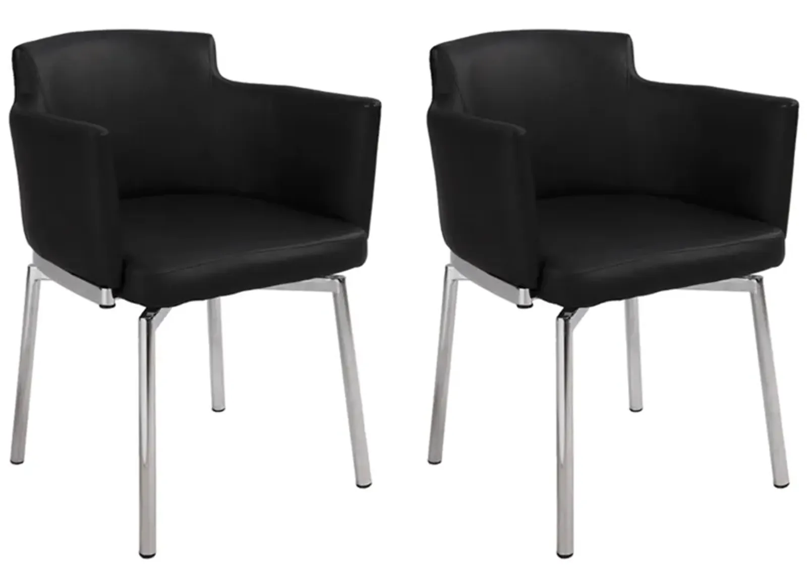 Dusty Swivel Dining Chairs - Set of 2 in Black by Chintaly Imports