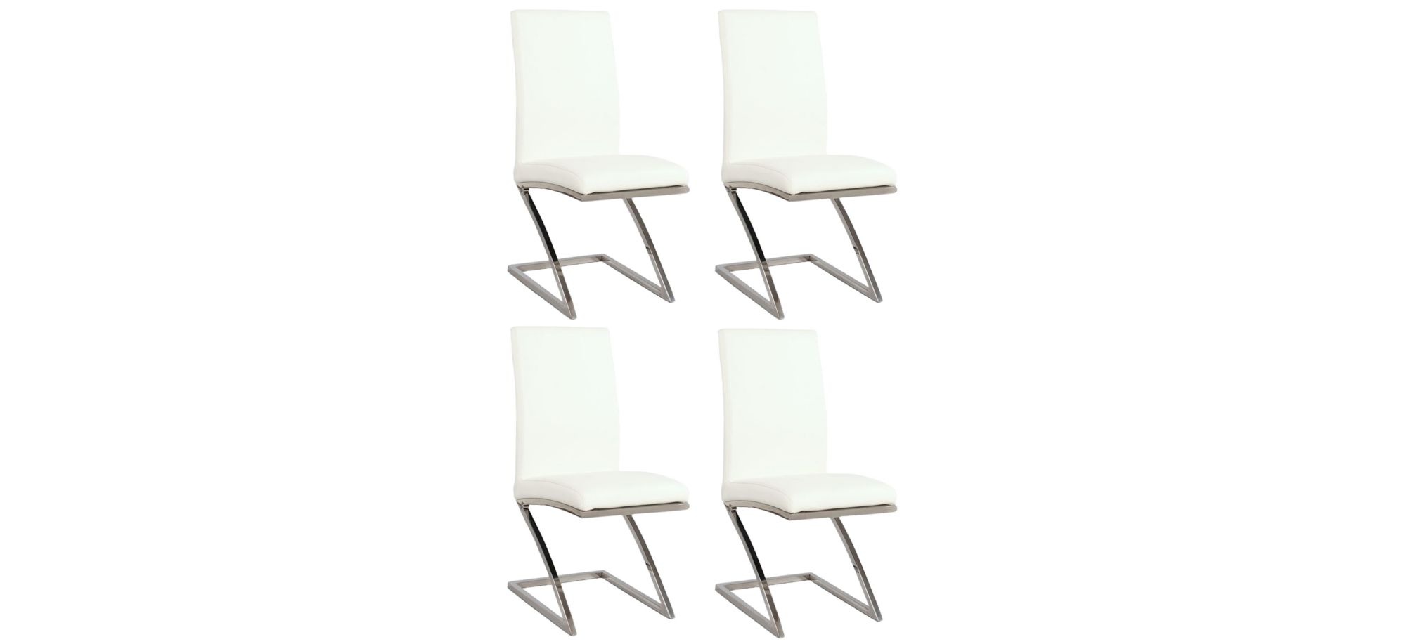 Jade Dining Chairs - Set of 4 in Stainless Steel by Chintaly Imports