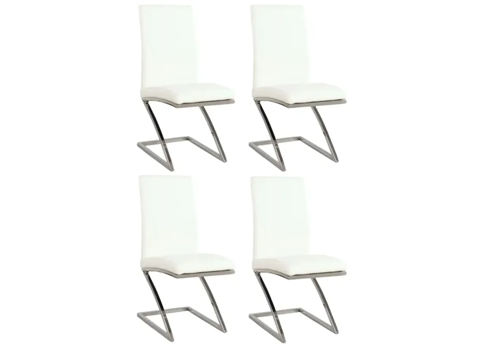 Jade Dining Chairs - Set of 4 in Stainless Steel by Chintaly Imports