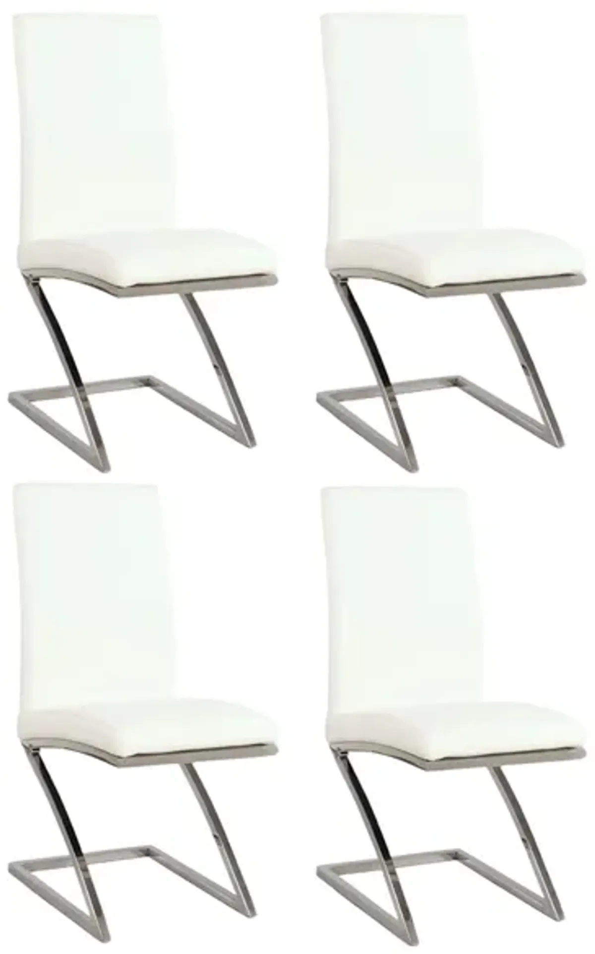 Jade Dining Chairs - Set of 4 in Stainless Steel by Chintaly Imports