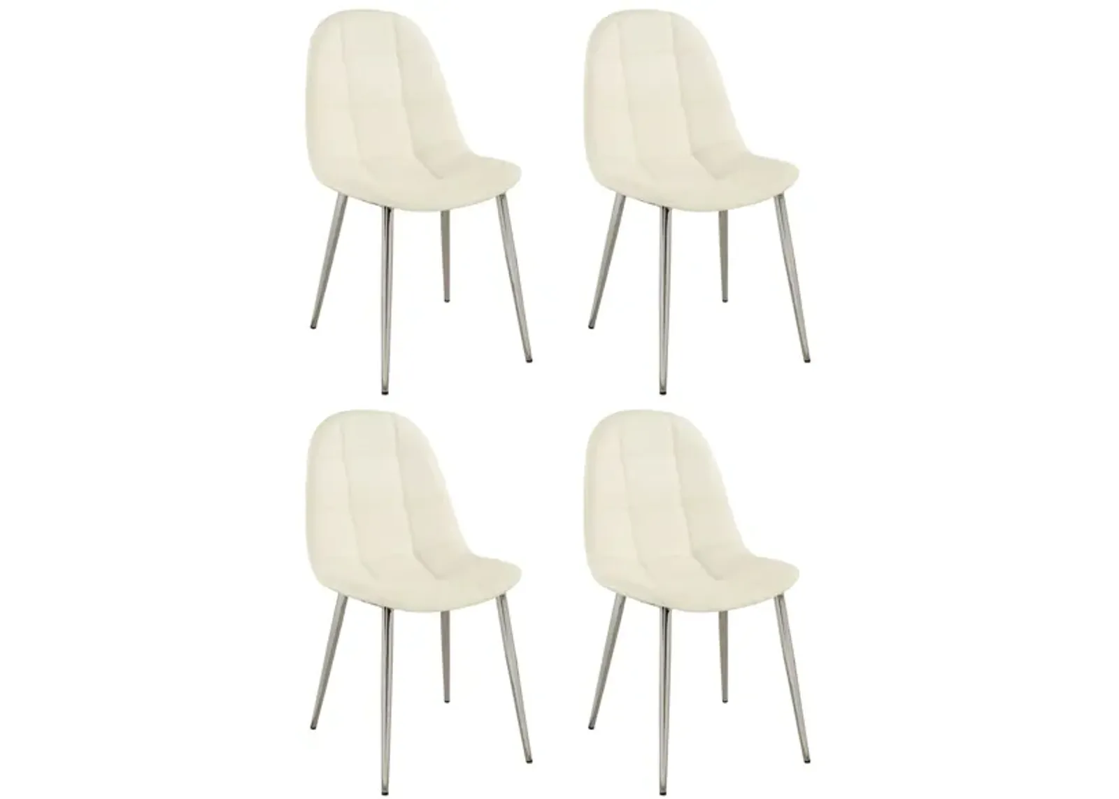 Donna Dining Chairs - Set of 4 in White by Chintaly Imports