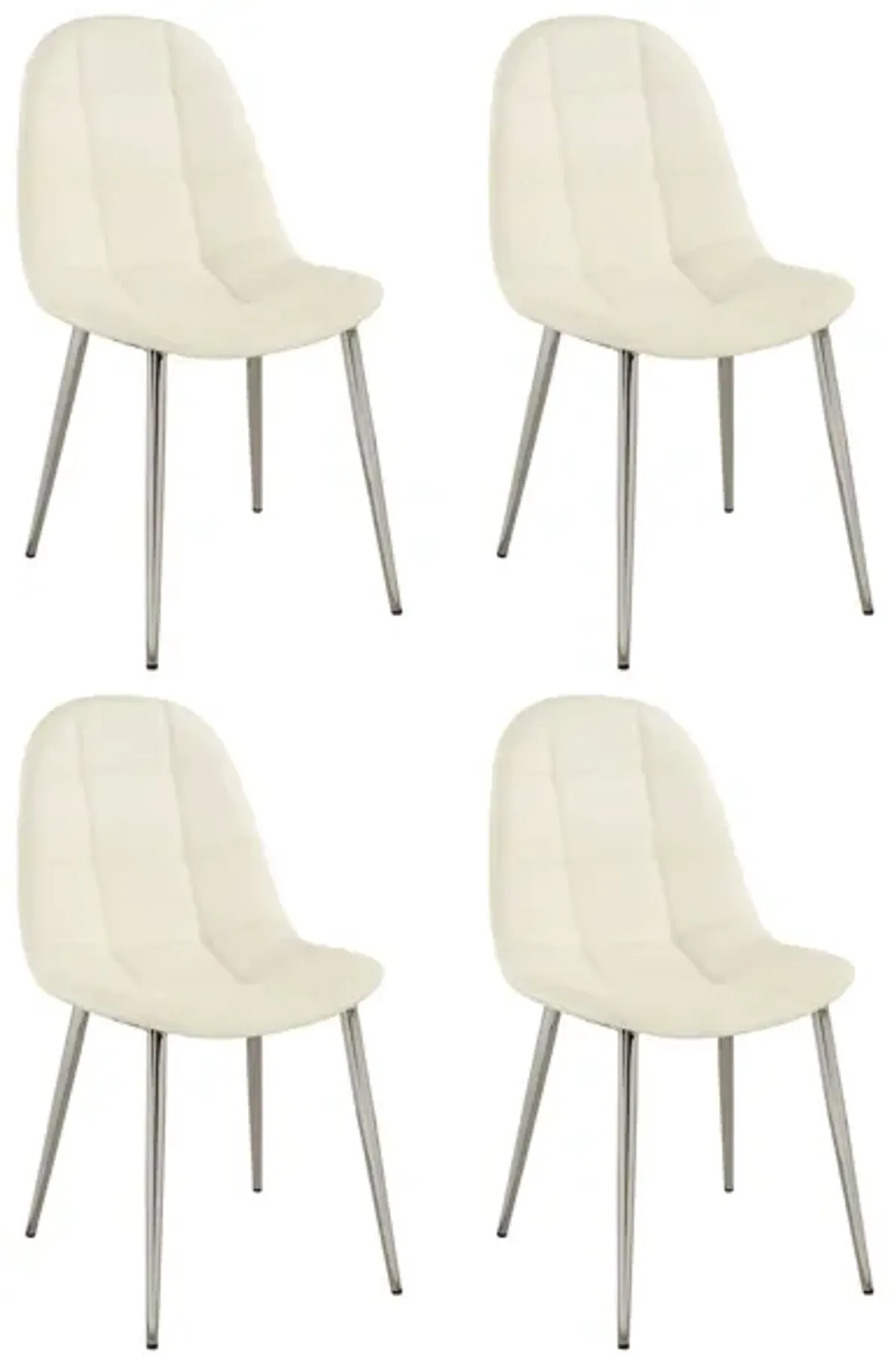 Donna Dining Chairs - Set of 4 in White by Chintaly Imports