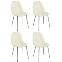 Donna Dining Chairs - Set of 4 in White by Chintaly Imports