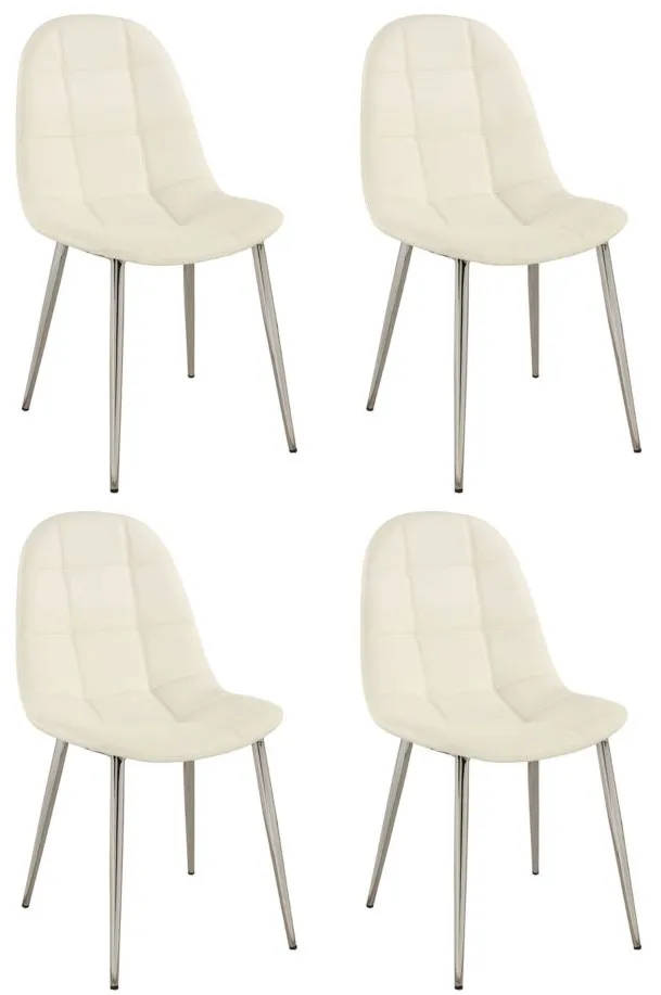 Donna Dining Chairs - Set of 4 in White by Chintaly Imports