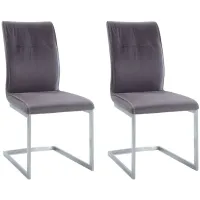 Kalinda Dining Chairs - Set of 2 in Grey by Chintaly Imports