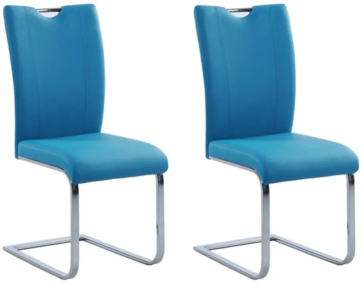 Melissa Dining Chairs - Set of 2 in Blue by Chintaly Imports