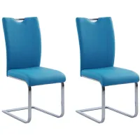Melissa Dining Chairs - Set of 2 in Blue by Chintaly Imports