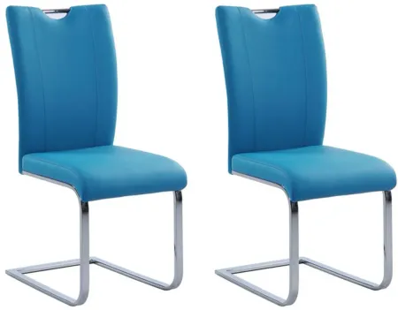 Melissa Dining Chairs - Set of 2 in Blue by Chintaly Imports
