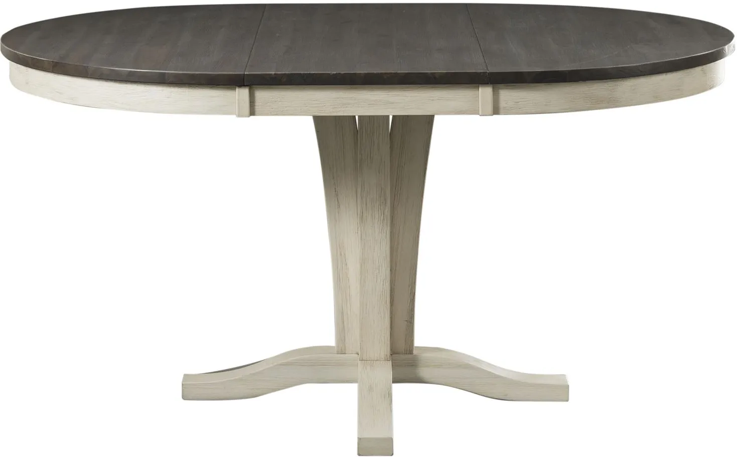 Huron Round Single Leaf Dining Table in Chalk-Cocoa Bean by A-America