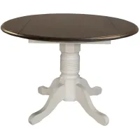 British Isles Round Double Drop-Leaf Dining Table in Chalk-Cocoa Bean by A-America