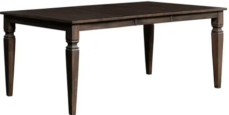 Kingston Rectangular Dining Table with Butterfly Leaf in Dark Gray by A-America
