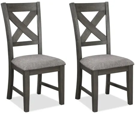 Rufus Side Chairs -Set of 2 in Chalk Gray by Crown Mark