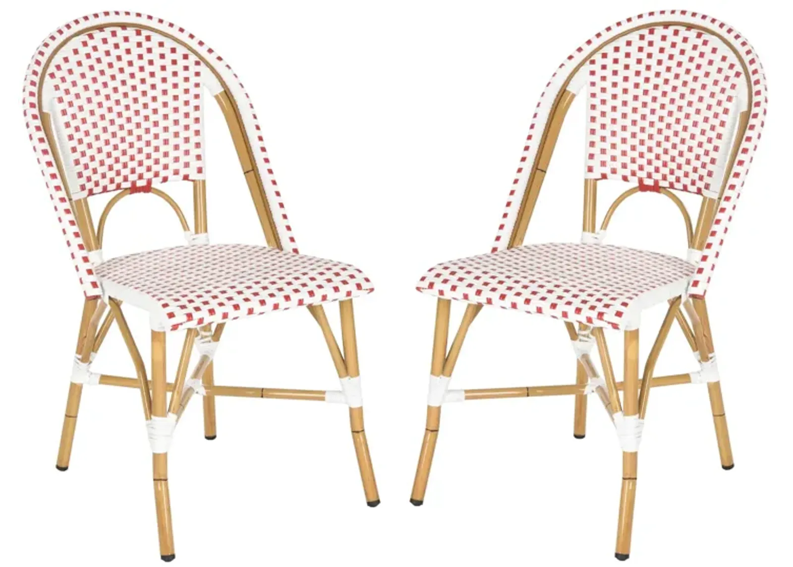 Salcha Outdoor Side Chairs: Set of 2 in Red / White by Safavieh