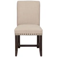 Zabela Upholstered Dining Chair in Beige/Gray by Bellanest