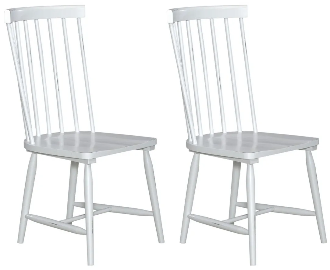 Capeside Cottage Side Chair - Set of 2 in Porcelain White/Royal Black by Liberty Furniture