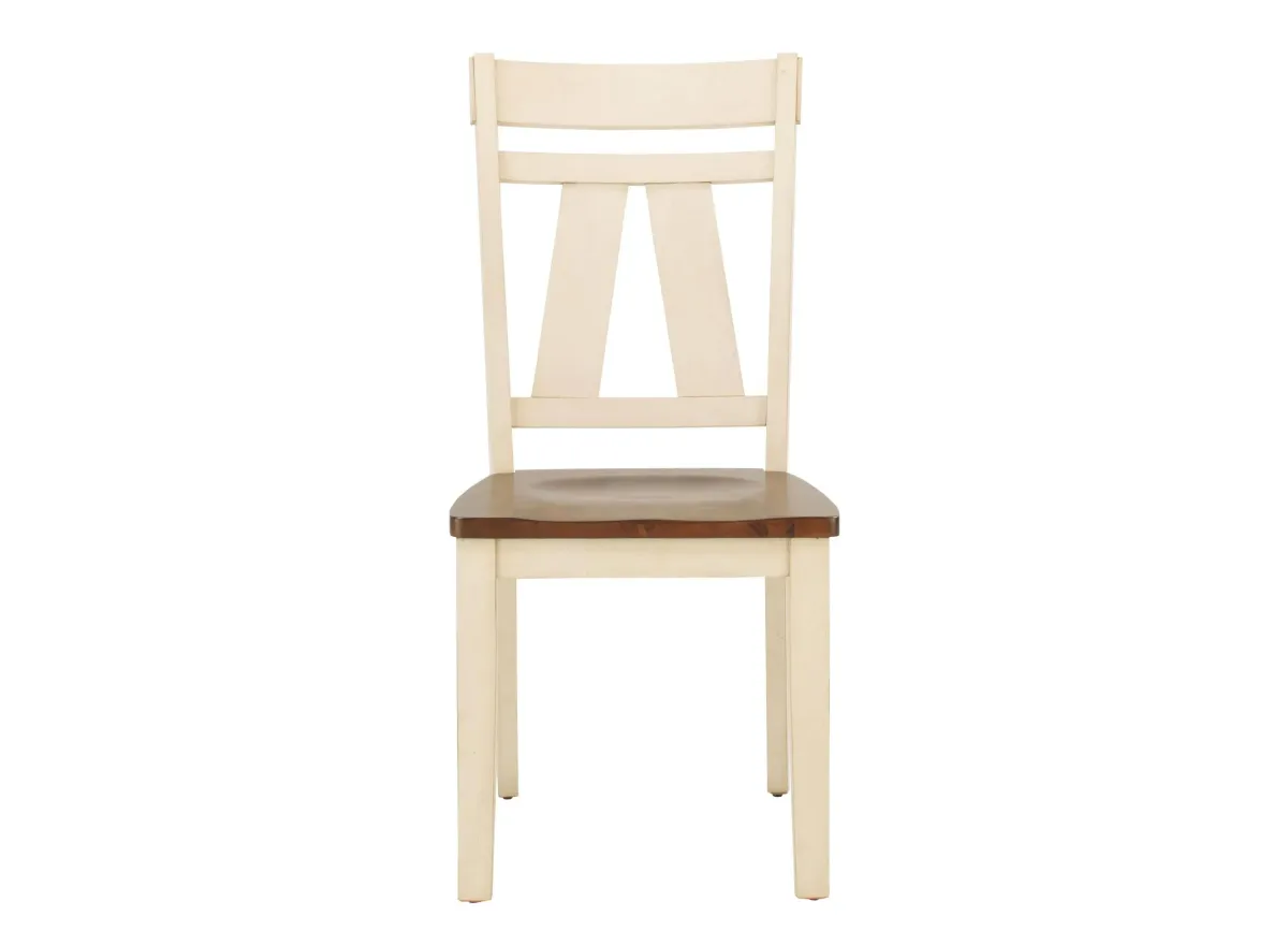 Vista Bay Side Chair in WHITE/CHERRY by Davis Intl.