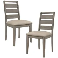 Simone Dining Room Side Chair, Set of 2 in Weathered Gray by Homelegance