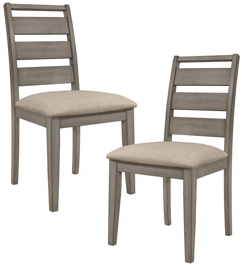 Simone Dining Room Side Chair, Set of 2 in Weathered Gray by Homelegance