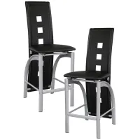 Maya Counter Height Dining Chair, Set of 2 in Silver Metal by Homelegance