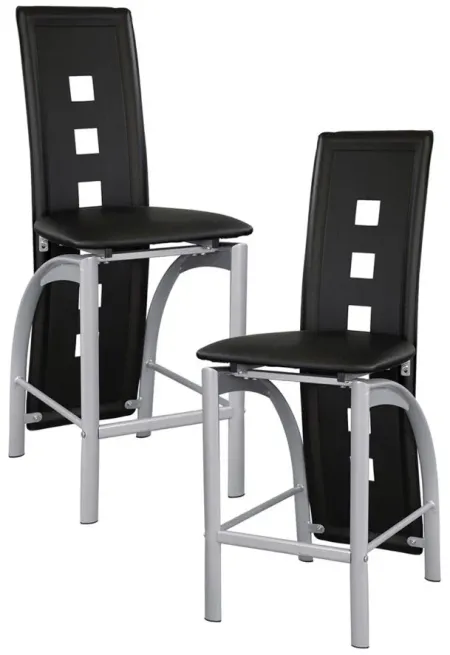 Maya Counter Height Dining Chair, Set of 2 in Silver Metal by Homelegance