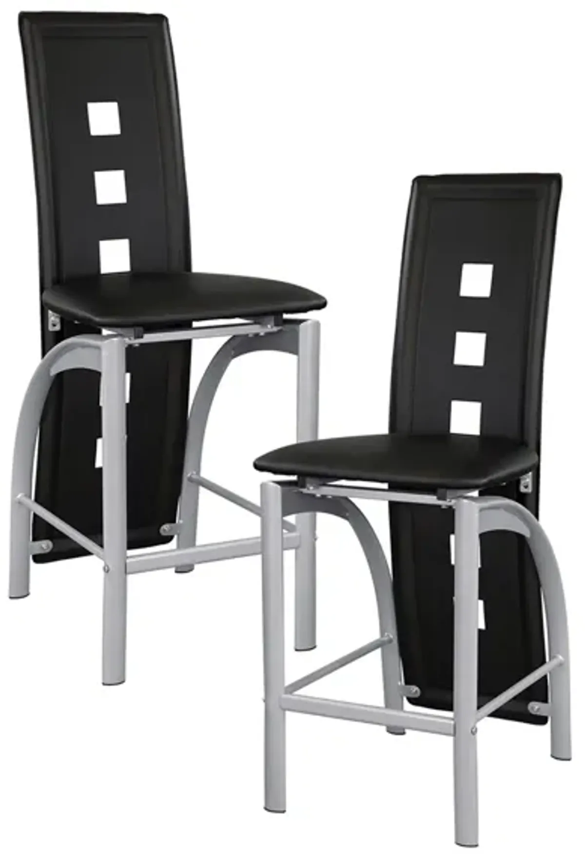 Maya Counter Height Dining Chair (Set of 2) in Black and Silver by Homelegance