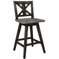 Trouvaille Counter Height Swivel Dining Chair in Gray / Black by Homelegance