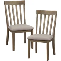 Brim Dining Room Side Chair, Set of 2 in Wire Brushed Brown by Homelegance